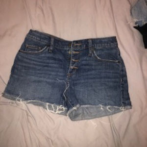 Button Up Jean Shorts